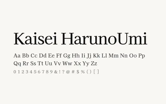 Kaisei HarunoUmi specimen from Google Fonts