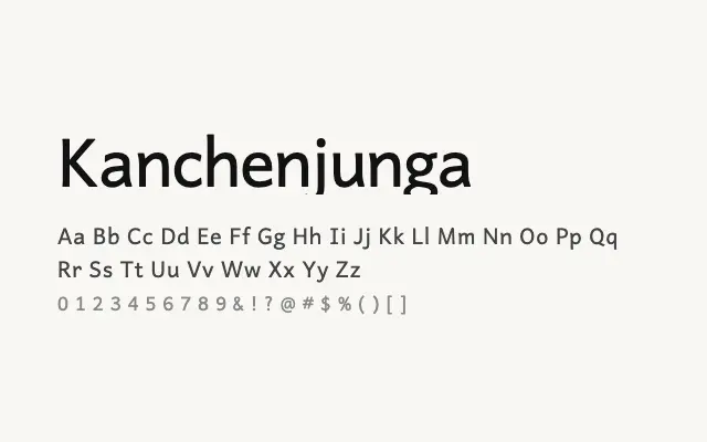 Kanchenjunga specimen from Google Fonts