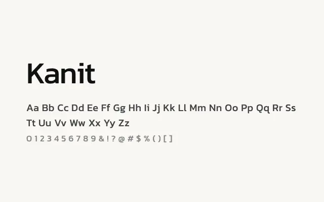 Kanit specimen from Google Fonts