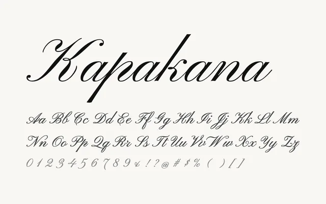 Kapakana specimen from Google Fonts