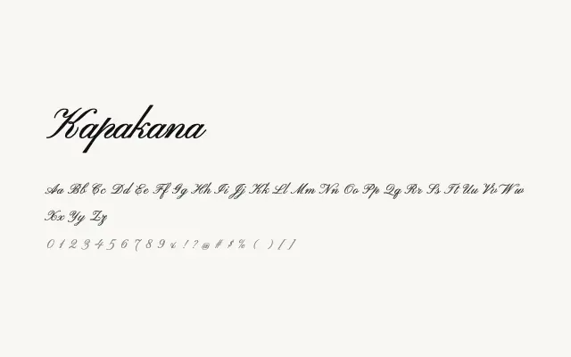 Kapakana specimen from Google Fonts