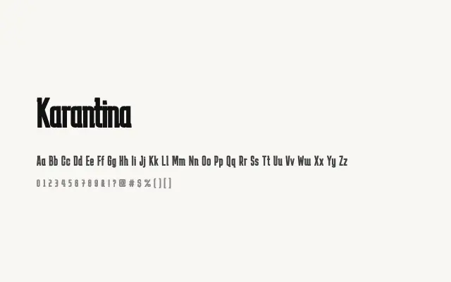 Karantina specimen from Google Fonts