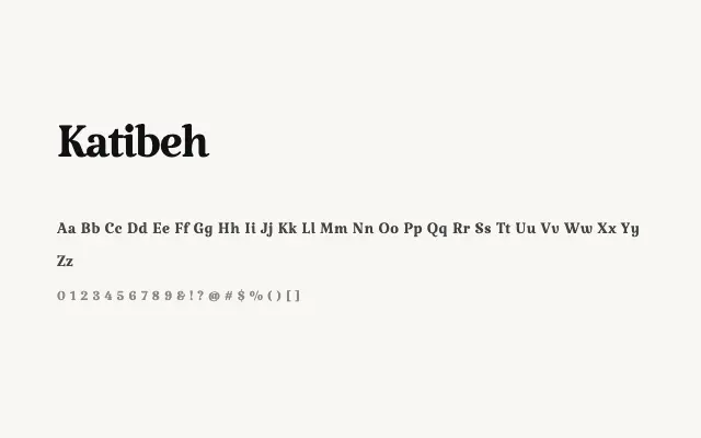 Katibeh specimen from Google Fonts