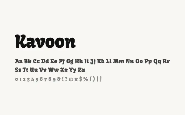Kavoon specimen from Google Fonts