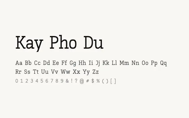 Kay Pho Du specimen from Google Fonts