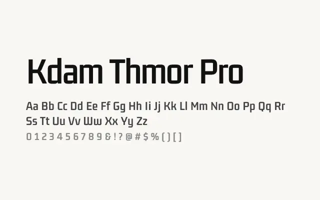 Kdam Thmor Pro specimen from Google Fonts