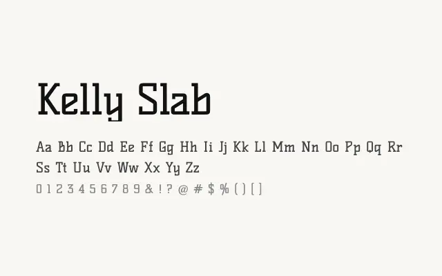 Kelly Slab specimen from Google Fonts