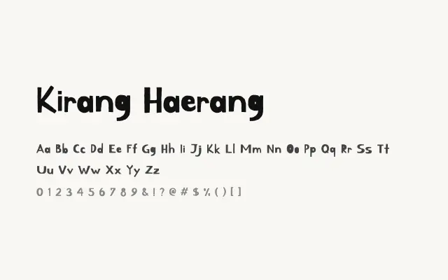 Kirang Haerang specimen from Google Fonts