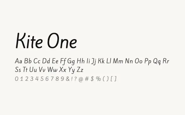 Kite One specimen from Google Fonts