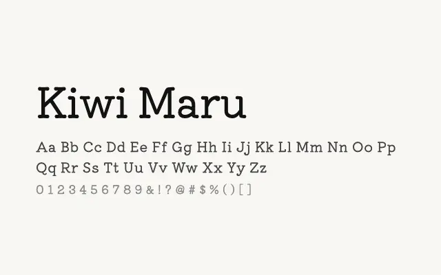 Kiwi Maru specimen from Google Fonts