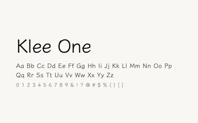 Klee One specimen from Google Fonts
