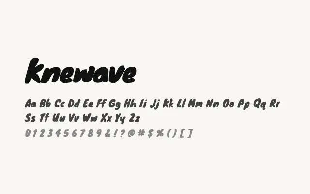 Knewave specimen from Google Fonts