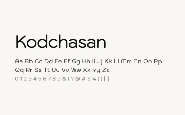 Kodchasan specimen from Google Fonts