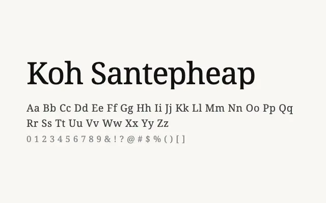 Koh Santepheap specimen from Google Fonts