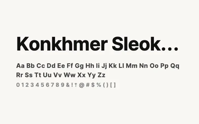 Konkhmer Sleokchher specimen from Google Fonts