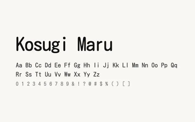 Kosugi Maru specimen from Google Fonts