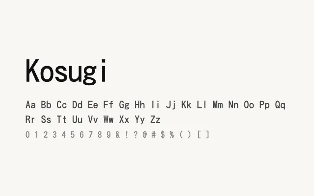 Kosugi specimen from Google Fonts