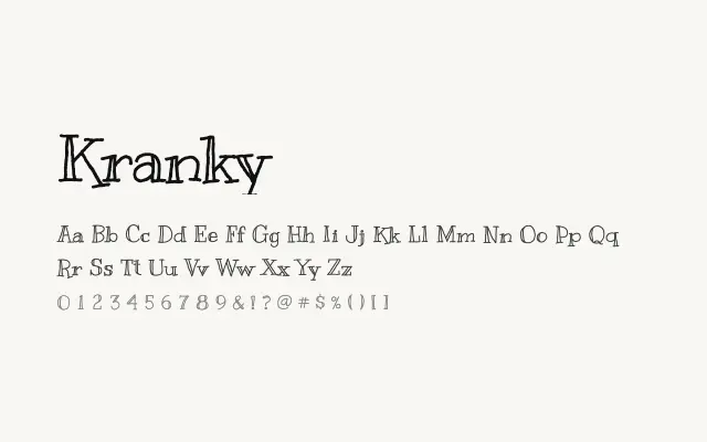 Kranky specimen from Google Fonts