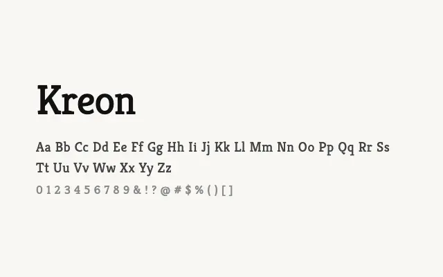Kreon specimen from Google Fonts