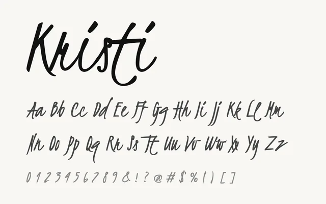 Kristi specimen from Google Fonts