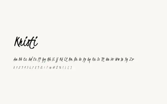 Kristi specimen from Google Fonts