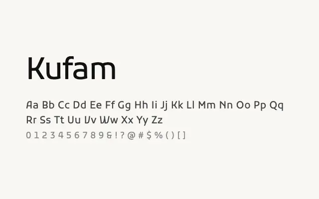 Kufam specimen from Google Fonts