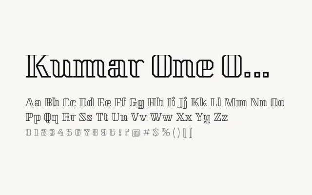 Kumar One Outline specimen from Google Fonts