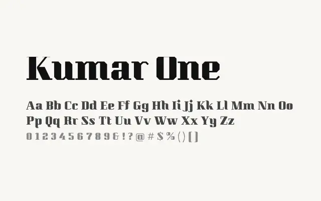 Kumar One specimen from Google Fonts