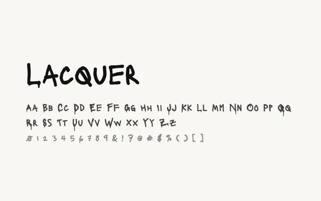 Lacquer specimen from Google Fonts