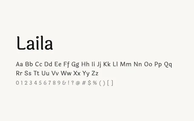 Laila specimen from Google Fonts