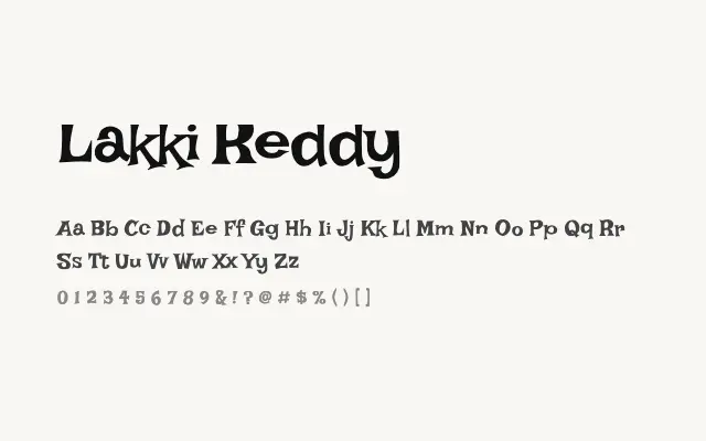 Lakki Reddy specimen from Google Fonts