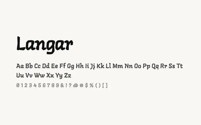 Langar specimen from Google Fonts