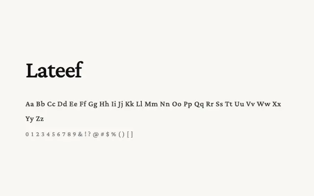 Lateef specimen from Google Fonts
