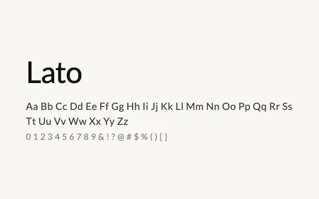 Lato specimen from Google Fonts