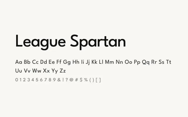 League Spartan specimen from Google Fonts