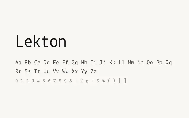 Lekton specimen from Google Fonts
