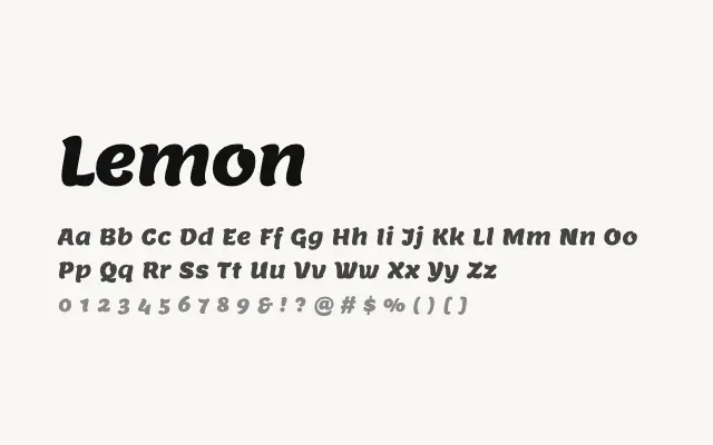 Lemon specimen from Google Fonts