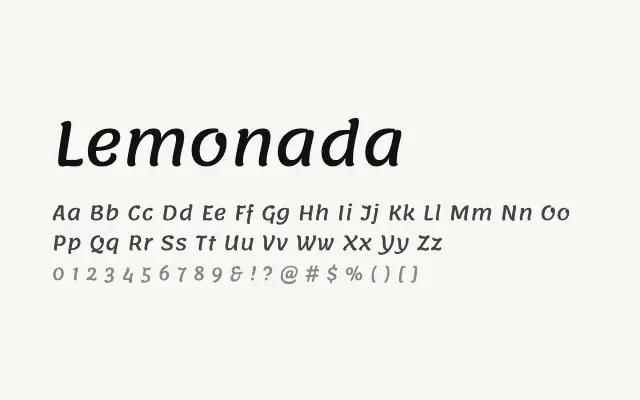 Lemonada specimen from Google Fonts