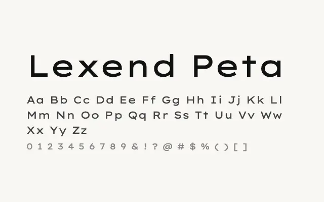 Lexend Peta specimen from Google Fonts
