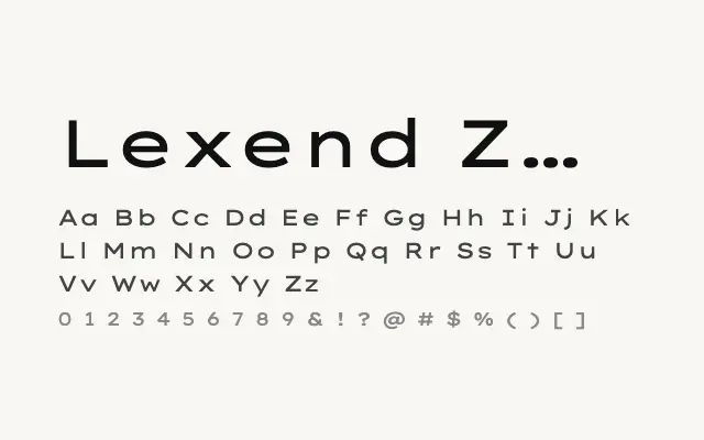 Lexend Zetta specimen from Google Fonts