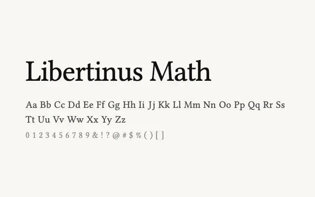 Libertinus Math specimen from Google Fonts