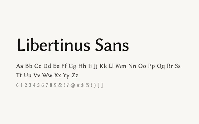 Libertinus Sans specimen from Google Fonts