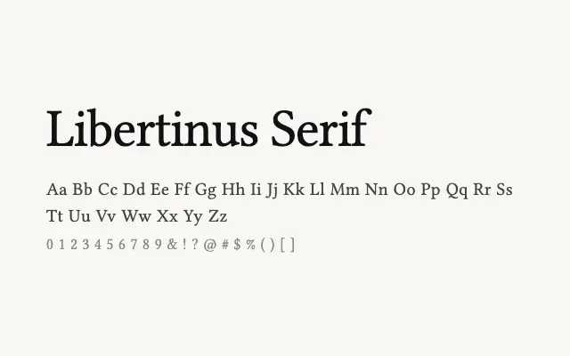 Libertinus Serif specimen from Google Fonts