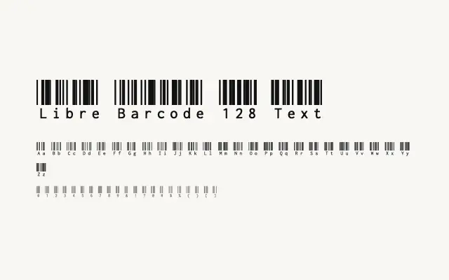 Libre Barcode 128 Text specimen from Google Fonts