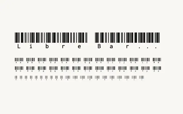 Libre Barcode 39 Extended Text specimen from Google Fonts