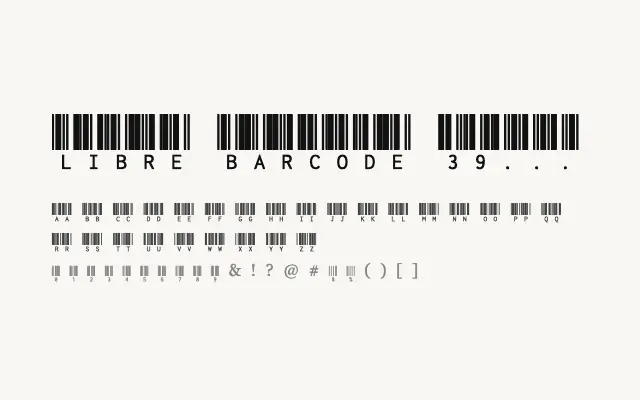 Libre Barcode 39 Text specimen from Google Fonts