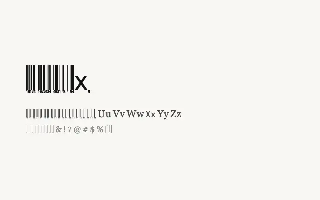 Libre Barcode EAN13 Text specimen from Google Fonts