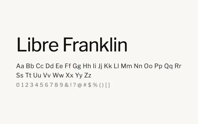 Libre Franklin specimen from Google Fonts