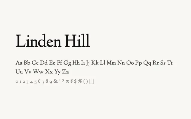 Linden Hill specimen from Google Fonts
