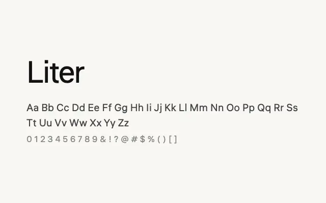 Liter specimen from Google Fonts